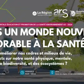 Portée par le Pôle Éducation Promotion Santé-Environnement Auvergne-Rhône-Alpes, avec Promotion Santé et le Réseau Éducation à l’Environnement Auvergne (REEA), la journée réunit professionnels de la santé, de l’environnement, de l’éducation, de l’aménagement et élus du territoire.